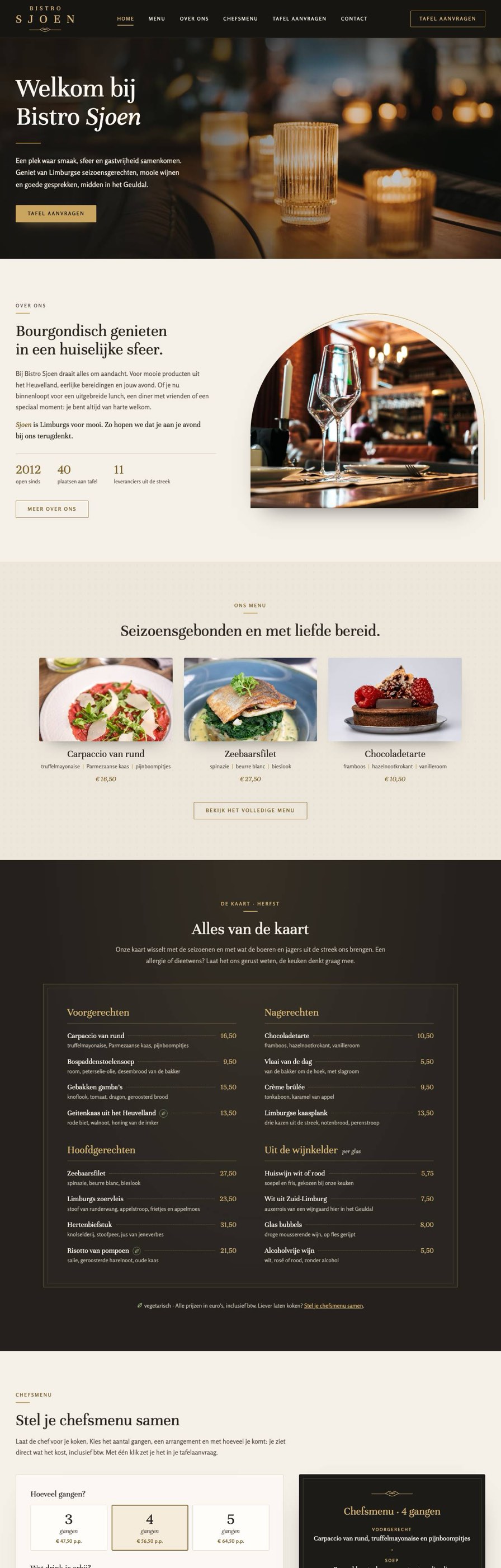 Homepage van Bistro Sjoen